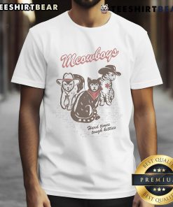 Alt Text: Nice Joywave Meowboys Hard Times Tough Kitties T-Shirt featuring a playful cat design and vibrant colors.