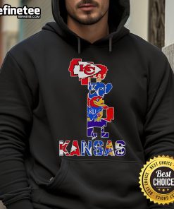 Nice Kansas State Sports Map Hoodie featuring vibrant graphics of Kansas State University sports teams.