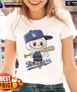 Nice Labubu Charlie Brown Los Angeles Dodgers ladies tee featuring a stylish design perfect for baseball fans.