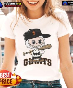 Ladies' Nice Labubu Charlie Brown San Francisco Giants tee featuring a fun design and vibrant colors for fans.