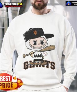 Alt Text: Nice Labubu Charlie Brown San Francisco Giants sweatshirt featuring vibrant colors and playful design, perfect for fans.