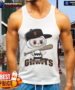 Nice Labubu Charlie Brown San Francisco Giants tank top featuring vibrant graphics and a playful design for fans.
