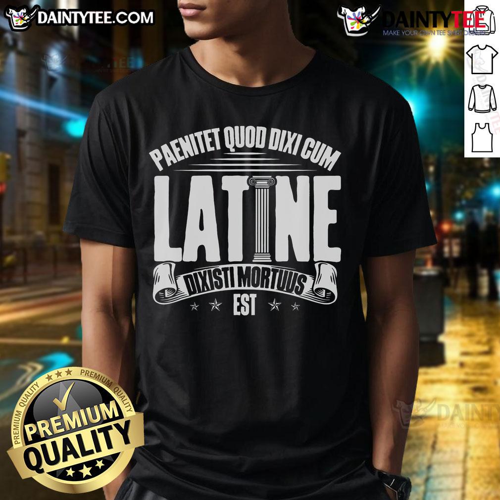 Nice Latin School Roman Culture Latin Saying Manual Latin T Shirt Nice Latin School T-Shirt featuring Roman culture and a classic Latin saying, perfect for language enthusiasts.