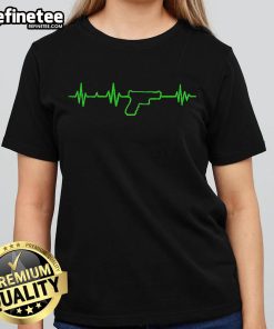 Nice Life Support Gun Heartbeat Ladies Tee featuring a stylish design perfect for medical professionals and casual wear.