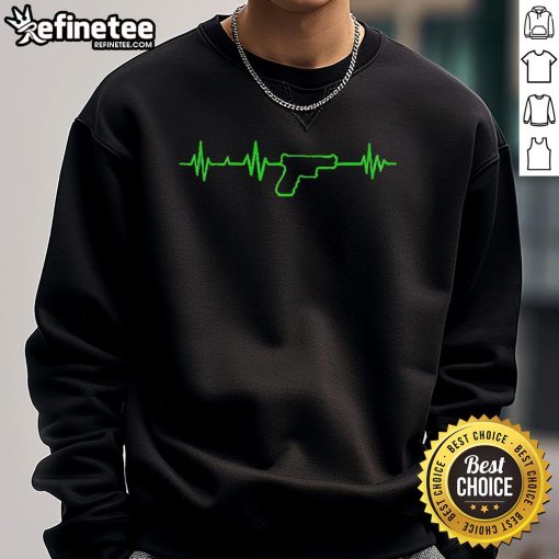 Nice Life Support Gun Heartbeat Sweatshirt featuring a stylish graphic design, perfect for casual wear and unique fashion.
