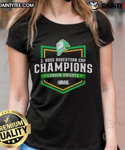 Nice London Knights 2025 OHL Hockey National Champions ladies tee, featuring vibrant team colors and logo design.