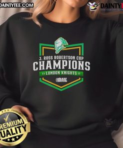 Nice London Knights 2025 OHL Hockey National Champions sweatshirt featuring team logo and championship graphics.