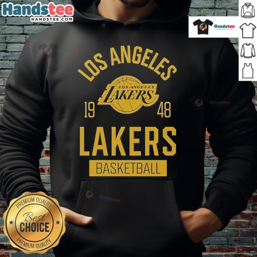 Nice Los Angeles Lakers Basketball 1948 Sportiqe Hoodie featuring team colors and logo for stylish sports fans.