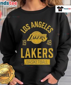 Nice Los Angeles Lakers Basketball 1948 Sportiqe sweatshirt featuring bold team colors and logo for fans and collectors.