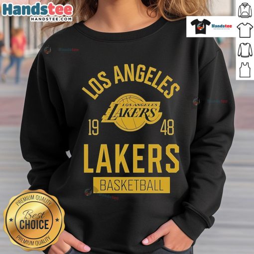 Nice Los Angeles Lakers Basketball 1948 Sportiqe sweatshirt featuring bold team colors and logo for fans and collectors.