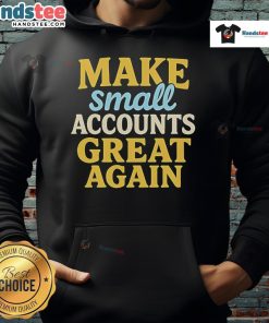 Nice Make Small Accounts Great Again Hoodie in black, featuring bold white text for a stylish and motivational look.
