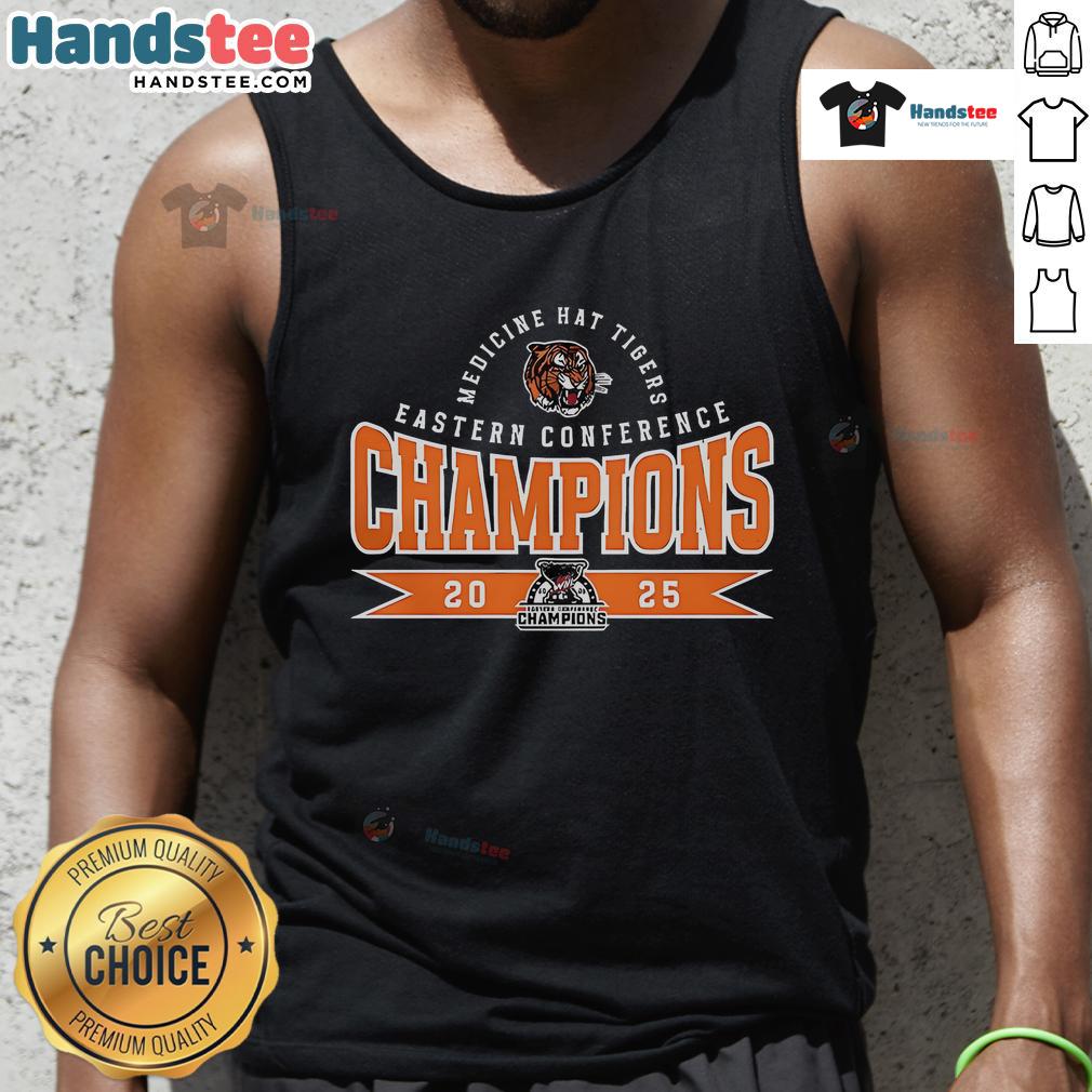 Nice Medicine Hat Tigers Eastern Conference Champions 2025 Tank Top 2025 Medicine Hat Tigers Eastern Conference Champions tank top showcasing team logo and vibrant colors.