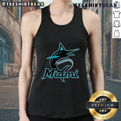 Alt Text: Stylish Nice Miami Marlins Jesus Won tank top featuring team colors and logo, perfect for baseball fans.