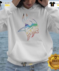 Nice Minnesota Vikings logo pride hoodie featuring bold team colors and emblem, perfect for fans and game day attire.