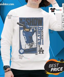 Alt Text: Mookie Betts Dodgers sweatshirt from MLB The Show, showcasing team colors and stylish design for baseball fans.