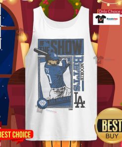Alt Text: Mookie Betts tank top featuring the Dodgers logo, perfect for MLB The Show fans and baseball enthusiasts.
