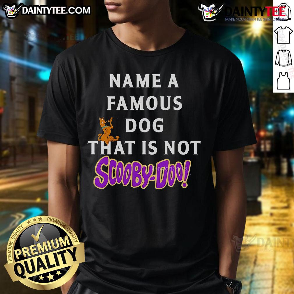 Nice Name A Famous Dog That Is Not Scooby Doo T Shirt Nice Name A Famous Dog That Is Not Scooby-Doo T-Shirt featuring a playful graphic of a beloved canine character.