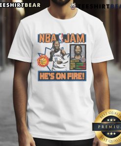 Nice NBA Jam Knicks Jalen Brunson T-Shirt featuring vibrant graphics and team colors, perfect for basketball fans.