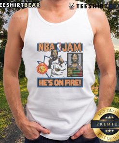 Alt Text: Stylish Nice NBA Jam Knicks Jalen Brunson tank top featuring vibrant graphics and team colors perfect for fans.