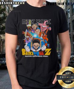 Alt Text: Nice New York Basketball Eastern Conference Finals Dragon Ball T-Shirt featuring vibrant graphics and bold colors.