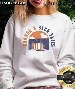 Alt Text: Cozy Nice New York Knicks orange and blue skies sweatshirt, perfect for fans showcasing team spirit and style.