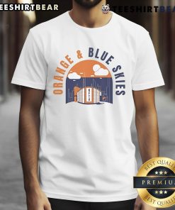 Nice New York Knicks Orange & Blue Skies T-Shirt featuring vibrant team colors and stylish design perfect for fans.