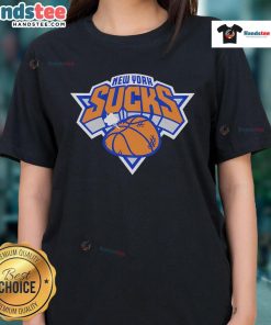 Nice New York Sucks Basketball Ladies Tee featuring a stylish design for female fans of basketball and New York rivalry.