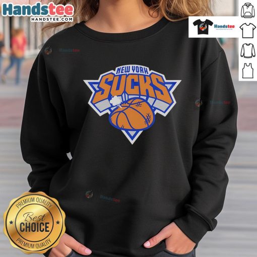 Nice New York Sucks basketball sweatshirt featuring a bold graphic design, perfect for sports fans and casual wear.