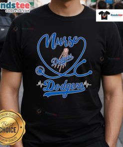 Nice Nurse Los Angeles Dodgers T-Shirt featuring a vibrant design, perfect for baseball fans and healthcare workers alike.