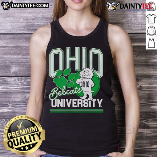 Ohio University Rufus tank top featuring vibrant colors, perfect for fans and students showcasing school spirit.