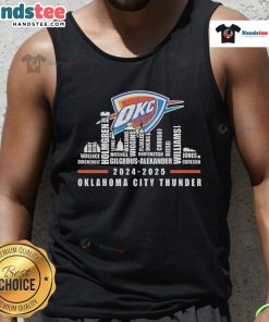 Stylish tank top featuring the Oklahoma City Thunder skyline and city name for 2024-2025 season fans.