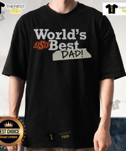 Alt Text: Nice Oklahoma State Cowboys World's Best Dad T-Shirt in orange and black, perfect gift for OSU fans and dads.
