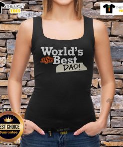 Men's Nice Oklahoma State Cowboys World's Best Dad tank top in orange, perfect for proud dads and OSU fans.