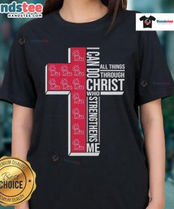 Nice Ole Miss Rebels ladies tee featuring 'I Can Do All Things Through Christ' design for fans and believers.