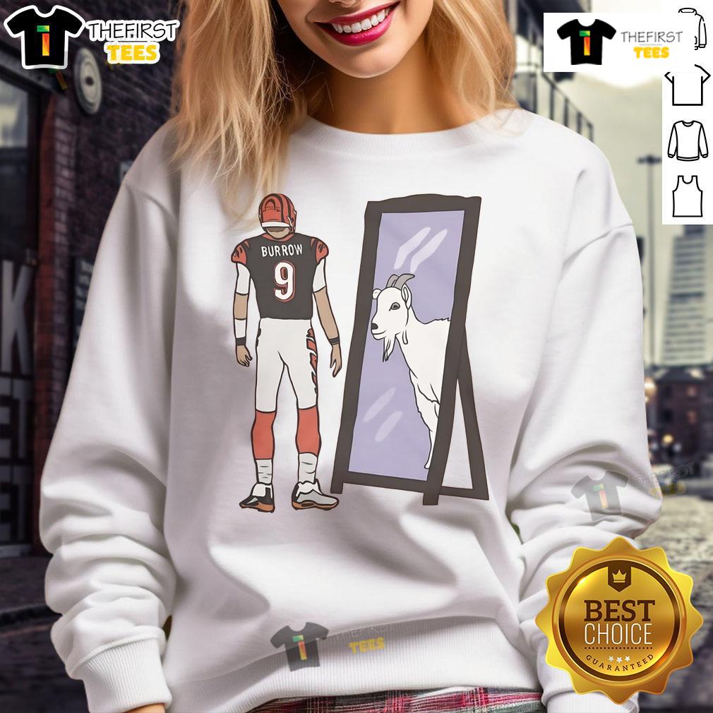 Nice Original Joe Burrow Mirror Goat Cincinnati Football Sweatshirt Nice Original Joe Burrow Mirror GOAT Cincinnati Football Sweatshirt showcasing stylish design and team spirit.