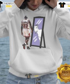 Stylish Nice Original Michael Jordan GOAT Mirror Hoodie featuring iconic design, perfect for basketball fans and fashion lovers.