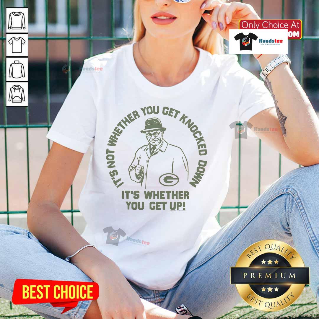 Nice Packers Vince Lombardi Arch Ladies Tee Alt Text: Women's Nice Packers Vince Lombardi Arch Tee featuring a stylish design for Green Bay Packers fans.