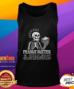 Stylish skeleton metal tank top featuring 'Nice Peanut Butter And Jealous' graphic, perfect for music lovers and casual wear.