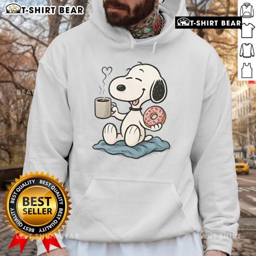 Cozy Nice Peanuts Donut Coffee Snoopy Hoodie featuring vibrant Snoopy graphics and a fun donut design.