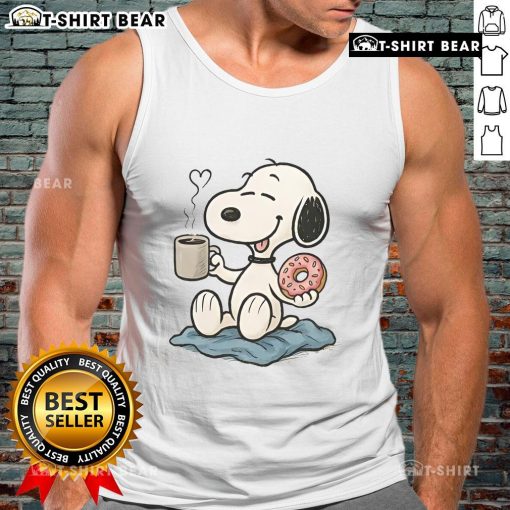 Nice Peanuts donut coffee Snoopy tank top featuring colorful graphics perfect for casual summer wear.
