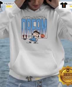 Nice Peanuts Lucy x Atlanta Dream hoodie featuring colorful graphics and a stylish design for fans and fashion enthusiasts.
