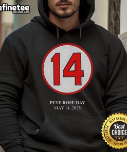 Alt Text: Nice Pete Rose Day May 14, 2025 hoodie featuring vibrant graphics celebrating baseball legend Pete Rose.