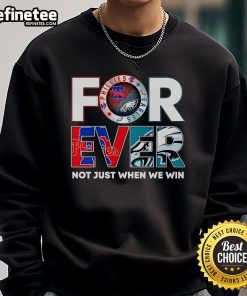 Cozy sweatshirt featuring 'Nice Philadelphia Sports Forever, Not Just When We Win' slogan for dedicated Philly sports fans.