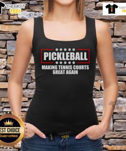 Nice pickleball making tennis courts great again tank top featuring vibrant design and comfortable fit for sports enthusiasts.