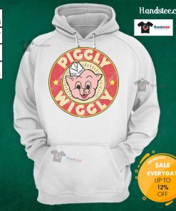 Alt Text: Vintage retro hoodie featuring a colorful Piggly Wiggly logo, perfect for nostalgic fashion lovers.