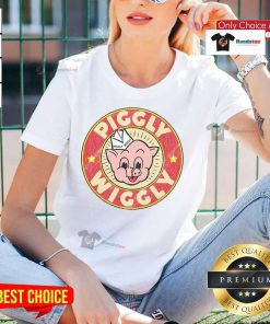 Vintage retro ladies tee featuring the Nice Piggly Wiggly logo, perfect for casual wear and nostalgic style.