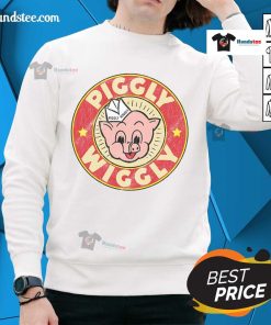Vintage retro Piggly Wiggly sweatshirt featuring colorful graphics and a cozy design, perfect for nostalgic fashion lovers.