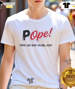Nice Pope Leo Bar Crawl 2025 T-Shirt featuring vibrant graphics and event details for a fun night out.