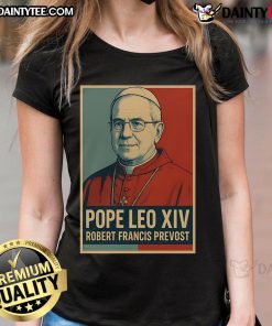 Alt Text: Stylish Ladies Tee featuring Nice Pope Leo XIV design by Robert Francis Prevost, perfect for casual wear.