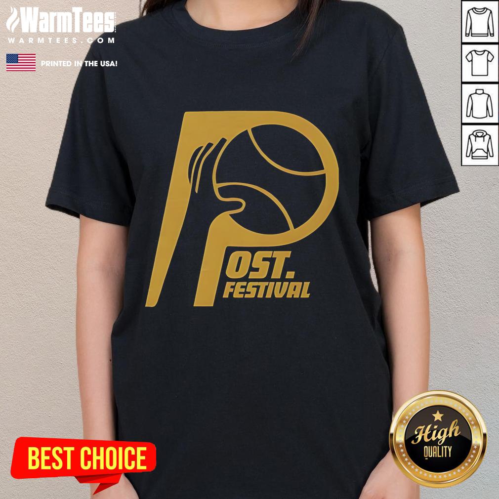 Nice Post Festival 2025 Pacers Logo Ladies Tee Alt Text: Nice Post Festival 2025 Pacers Logo Ladies Tee featuring vibrant design and comfortable fit for festival-goers.